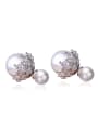 thumb Copper With 3A cubic zirconia Fashion Ball Stud Earrings 0