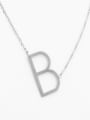 thumb English A-Z Titanium Clavicle Letter Necklace 2