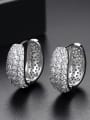 thumb Copper inlaid AAA zircon European and American fashionable Round Earrings 1