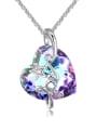 thumb Fashion Shiny Heart austrian Crystal LOVE Alloy Necklace 2