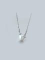 thumb S925 Silver Elk Natural Freshwater Pearl Collarbone Necklace Christmas ' Gift 0