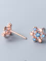 thumb 925 Sterling Silver With Cubic Zirconia Fashion Geometric Stud Earrings 1