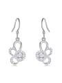 thumb Fashion Shiny Zirconias-covered 925 Silver Earrings 0