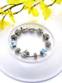 thumb Cute Foot Shaped Platinum Plated Enamel Beaded Bracelet 2