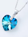 thumb Fashion Blue Heart austrian Crystal 925 Silver Pendant 2