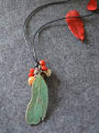 thumb Retro Banana Leaf Red Beads Necklace 1