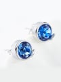 thumb Simple Blue austrian Crystal Round Stud Earrings 2