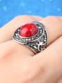 thumb Antique Silver Plated Turquoise stone Alloy Ring 1
