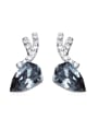 thumb Tiny Personalized Antler austrian Crystals 925 Silver Stud Earrings 0
