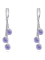 thumb Simple Little Round austrian Crystals Alloy Earrings 3