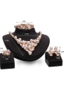 thumb Alloy Rose Gold Plated Fashion Artificial Pearls Four Pieces Jewelry Set 2