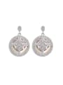 thumb 925 Silver Artificial Pearl Cubic Rhinestones Stud Earrings 0