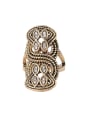 thumb Vintage style Personalized Antique Gold Plated Crystals Alloy Ring 0