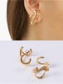 thumb Titanium With Gold Plated Personality Irregular Stud Earrings 1