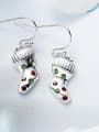 thumb Christmas Socks Shaped Crystal hook earring 2