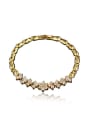 thumb Noble 18K Gold Plated Flower Shaped Zircon Bracelet 0