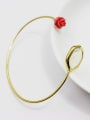 thumb Open Design Rose Shaped Glass Bangle 1