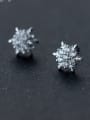 thumb Christmas jewelry:Sterling silver zricon snowflake earring 0