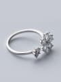 thumb S925 silver fresh flowers zircon opening ring 3