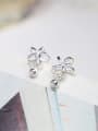 thumb Elegant Tiny Hollow Flower Little Bead 925 Silver Stud Earrings 0