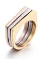 thumb Stainless Steel With Simple D-type Titanium Steel Tri-color Combination Ring Stacking Rings 0