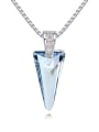 thumb Simple Triangle austrian Crystal Pendant Alloy Necklace 3