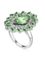 thumb Exaggerated Geometrical austrian Crystals Alloy Ring 1