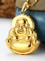 thumb Copper Alloy 23K Gold Plated Retro style Laughing Buddha Pendant 1