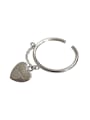 thumb Personalized Heart Short Chain Silver Opening Ring 0