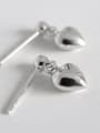 thumb Pure silver simple and lovely heart earring 3