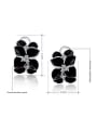 thumb Exquisite Platinum Plated Flower Shaped Enamel Three Pieces Jewelry Set 2