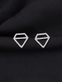thumb Copper With White Gold Plated Simplistic Geometric Stud Earrings 0