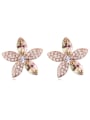 thumb Fashion Marquise Tiny Cubic austrian Crystals Flower Stud Earrings 2
