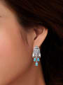 thumb Personalized Airship Blue Zirconias 925 Silver Stud Earrings 1