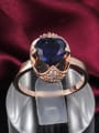 thumb Elegant Blue Heart Shaped Zircon Rose Gold Plated Ring 1