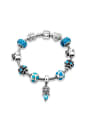 thumb Elegant Blue Rhinestones Enamel Beaded Bracelet 0