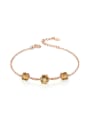 thumb Natural Yellow Crystal Rose Gold Plated Bracelet 0