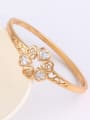 thumb Copper Alloy Rose Gold Plated Fashion Hollow Heart-shaped Artificial Gemstones Bangle 1