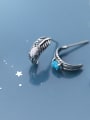 thumb 925 Sterling Silver With Antique Silver Plated Vintage Leaf Stud Earrings 4