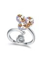 thumb Personalized Water Drop austrian Crystals Little Flower Alloy Ring 0