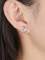 thumb Simple Moon Opal Stone Stud Earrings 1