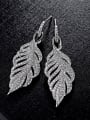 thumb Copper With 18k White Gold Plated Trendy Leaf Cluster Earrings 1