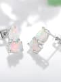 thumb 925 Sterling Silver With Platinum Plated Fashion Irregular Stud Earrings 0