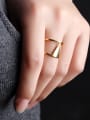 thumb Stainless Steel With Gold Plated Personality Triangle Band Rings 1