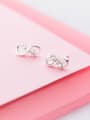 thumb All-match Number Eight Shaped Zircon S925 Silver Stud Earrings 1