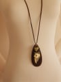 thumb Retro Wooden Water Drop Shaped Necklace 3