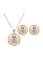 thumb Alloy Imitation-gold Plated Fashion Hollow Round Two Pieces Jewelry Set 0