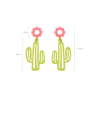 thumb Alloy With Platinum Plated Simplistic Cactus Flower Drop Earrings 3