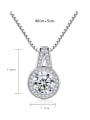thumb Sterling Silver classic round 3A Zircon Necklace 2