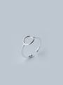 thumb S925 Silver  Simple Circular Opening Ring 0